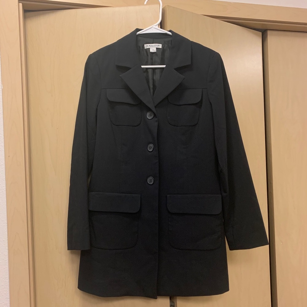 Pendleton Lined Black Jacket Size Small - image 5